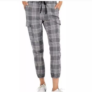 Plaid Cargo Joggers Juniors Sm - Dark Preppy Academia TINSELTOWN Houndstooth
